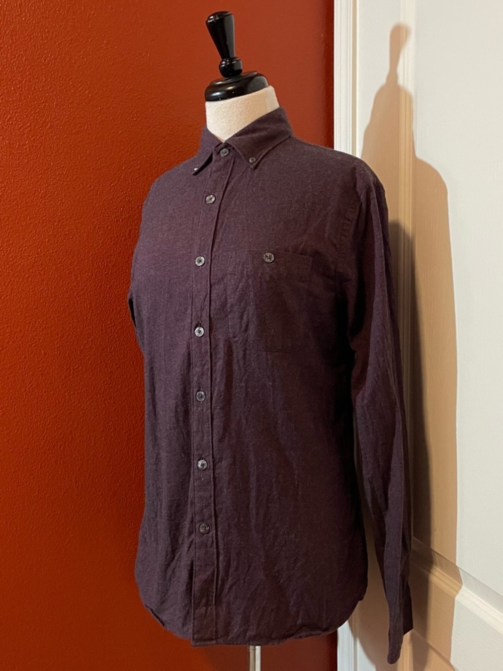 Todd Snyder‎ Men’s Cashmere Blend Plum Purple Button Down Long Sleeve Shirt